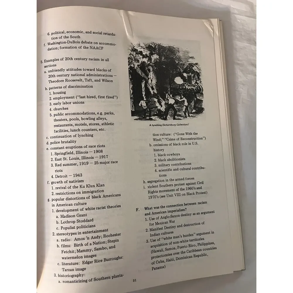 1972 History of Black Americans UFT Study Guide Black History Hardcover Book